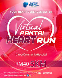 Pelayanan kesehatan di pantai hospital batu pahat dilengkapi dengan 30 tenaga medis profesional berbagai bidang spesialisasi. Virtual Pantai Heart Run Ticket2u
