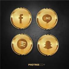 Luxury Golden Social Media Pack Set 2 Social Social Media Media Png And Vector With Transparent Background For Free Download Social Media Pack Social Media Icons Media Icon