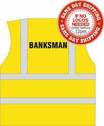 banksman printed hi vis vest