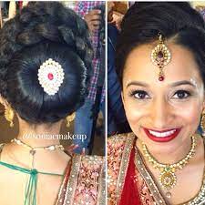 Indian Bride Wearing Bridal Lehenga And Jewelry Indianbridalhairstyle Indianb Short Wedding Hair Indian Wedding Hairstyles Short Hair Styles For Round Faces