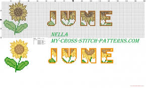 Dish Towels With Sunflowers Month June Free Cross Stitch