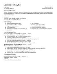 Best Intensive Care Unit Registered Nurse Resume Example Livecareer