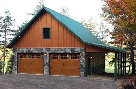 Real Metal Hobby Garage W Stone Wainscot 6 Pictures Hobby Garage Metal Building Homes Metal Buildings