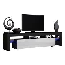 discount promotions Concept Muebles TV Stand Milano 200 Black Body/Modern  LED TV Cabinet/Living Room Furniture/Tv Cabinet fit for up to 90-inch TV  Screens/High Capacity Tv Console for Modern Living Room (Black &