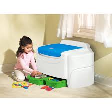 2 removable bins hold smaller toys. Little Tikes Sort N Store Toy Chest White Blue Kids Toy Storage Chest Walmart Com Walmart Com