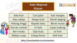 Kata majmuk maksud kiasan dan kata majmuk istilah khusus. Upsr B Melayu Posts Facebook