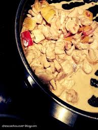 Escalopes De Poulet Au Lait De Coco Et Poivrons Chezcachou Poulet Lait De Coco Recettes De Cuisine Escalope De Poulet