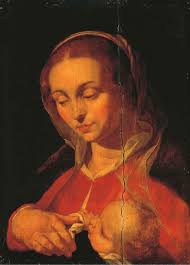 Workshop of Gerard David (Oudewater c. 1460-1523 Bruges) , The Virgin and  Child with the Milk Soup