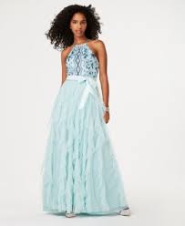 Teeze Me Juniors Embroidered Top Layered Skirt Gown Created For Macy S Reviews Dresses Women Macy S Layered Skirt Prom Dresses Online Prom Dress Shopping