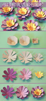 Egg Carton Spring Flowers Mit Bildern Blumen Basteln Eierkarton Basteln Basteln Fruhling Blumen