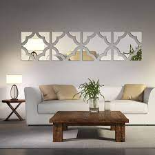 Geometric Mirrored Acrylic Wall Sticker Decor Wall Stickers Home Decor European Home Decor Living Room Decor