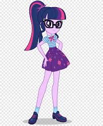She is one of the main deuteragonists of my little pony: Twilight Sparkle Rarity Rainbow Dash Applejack My Little Pony Equestria Girls Better Together Purple Violet Png Pngegg