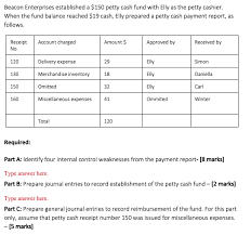 Solved Part D: What is the petty cash balance immediately