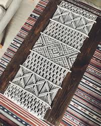 2020 Handmade Macrame Table Runner Cotton Table Runner Boho Home Wedding Backdrop Table Runner With Tassels In 2020 Macrame Table Runner Macrame Runner Table Runners