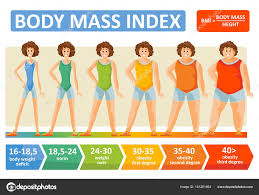 body mass index woman obesity weight vector infographics age