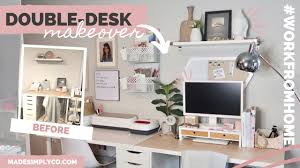 It's not the fanciest but oh my word does this room work! Home Office Transformation Craft Station Double Desk Diy And Setup Youtube