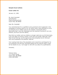Nursing Assistant Cover Letter Sample Sample Cover Letter