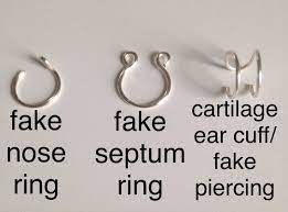 Do you have a real one? Set Of Three Fake Piercings Fake Nose Ring Fake Septum Etsy Fake Nose Rings Fake Nose Ring Fake Septum Ring