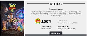 And there have been instances where i have watched few movies, without giving a sh*t about what. Other Toy Story 4 Is Now Certified Fresh With 100 On Rotten Tomatoes Boxoffice