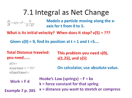 Jan 02, 2021 · given a velocity function v(t) = 3t − 5 (in meters per second) for a particle in motion from time t = 0 to time t = 3, find the net displacement of the particle. Chapter 7 Ap Calculus Bc 7 1 Integral As Net Change Models A Particle Moving Along The X Axis For T From 0 To 5 What Is Its Initial Velocity When Ppt Download