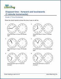 Grade 3 Time Worksheet Changes In Time 1 Minute Intervals K5 Learning