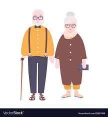 Adorable Elderly Married Couple Old Man And Woman Vector Image People Illustration Old Couples Couple Illustration