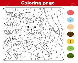 Jungle coloring for adults and kids. Number Coloring Page For Children Cute Cartoon Monkey Jungle Royalty Free Cliparts Vectors And Stock Illustration Image 141784643