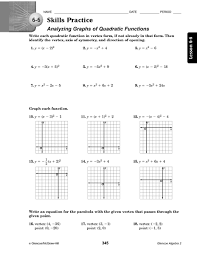 Did we mention that they're 100% free? 6 6 Skills Practice Analyzing Graphs Of Quadratic Functions Worksheet For 10th 12th Grade Lesson Planet