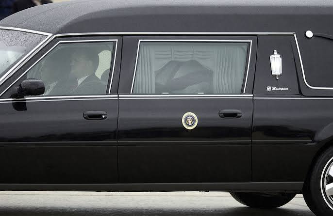 The hearse carrying the casket of former US President… — NARA and DVIDS  Public Domain Archives