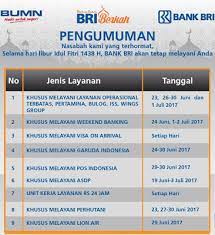 Tanggal buka dan tutup bank selama libur cuti bersama lebaran 2019. Hari Libur Lebaran Bank Bri 2019 Residence I