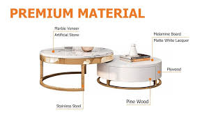 Designed with a round surface, it served as a showcase for decorative objects and art. Modern Round Coffee Table With Storage White Stone Nesting Coffee Table With Rotatable Drawers Round Coffee Table Modern Coffee Table With Storage Nesting Coffee Tables