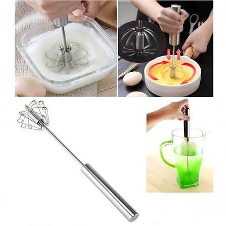 Semi-automatic Egg Beater 304 Stainless Steel Egg Whisk Manual Hand Mixer Self Turning Egg Stirrer Push Kitchen Accessories Egg Tools