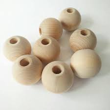 Wooden Craft Balls With Holes Wooden Beads Large Wooden Balls With Holes Craft Balls Wood Balls Wooden Crafts Wood Beads Wooden Beads