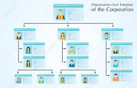 organizational chart template of the corporation business hierarchy