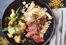 Steak Mit Pilzrisotto Und Karfiol Rote Ruben Salat Rezept Karfiol Rezepte Frisch Gekocht