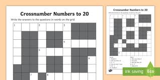 For text clues, here is. Numbers To 20 Crossword For Kids Age 5 7 Teacher Made