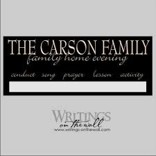 Family Home Evening Chart Custom Magnetic Vinyl Only