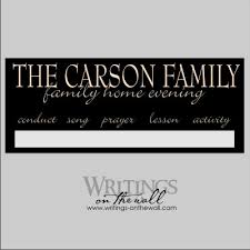 family home evening chart custom magnetic vinyl only