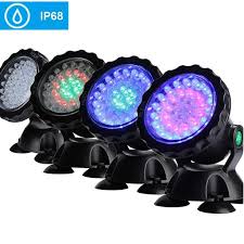 Walfront 36led Underwater Light Spotlight Pond Lights Flood Lights Waterproof Ip 68 Submersible For Fountain Aquarium Pond Garden Pool Tank Landscape Waterfall Outdoor Multi Color Set Of 4 Walmart Com Walmart Com