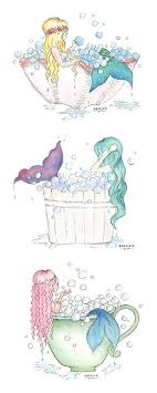 Bubble Bath Mermaid Art Disegni Divertenti Illustrazioni Illustrazione Del Personaggio