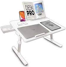 Add the white system build 24 in. Cooper Desk Pro Xl Adjustable Folding Laptop Desk Height Tilt Angle Leather Top For Work Study Bed Reading Stand Drawer Pearl White Buy Online At Best Price In
