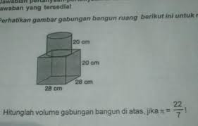 Hitunglah nilai dari 8 akar pangkat 1/2×27 akar pangkat 1/6 per 16 akar pangkat 1/8×8 akar pangkat 3/2 jawab. 20 Cm20 Cm28 Cm28 Cm741 Hitunglah Volume Gabungan Bangun Di Atas Jikajawab Yg Bener Brainly Co Id