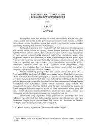 Ada cukup banyak karya akademik yang mendiskusikan fenomena hubungan agama dan politik ini. Pdf Kontribusi Politik Dan Agama Dalam Pembangunan Ekonomi