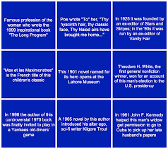 Buzzfeed staff can you beat your friends at this quiz? Can You Answer These Literary Questions From Jeopardy
