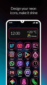 Create neon app icons and change app name in a few steps; Neon Icon Changer App Glow App Icon Design App Store Data Revenue Download Estimates On Play Store