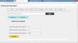 How To Calculate The Volume Length Width And Height Of A Cuboid Nickzom Calculator Nickzom Blog Calculator Calculate Area Solving