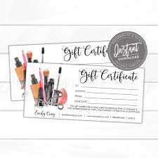 Looking for a new way to get the word out about your restaurant, shop or salon? Editable Gift Certificate Printable Makeup Gift Card Diy Etsy Printable Gift Certificate Gift Certificates Diy Gift Card