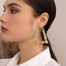 Buy Hanpabum Gold Plated Chunky Rope Chain Necklace and Large Hollow  CastingTriangle Bamboo Hoop Earrings Set for Men Women Costume Jewelry Punk  Hip Hop Rapper Style at Amazon.in