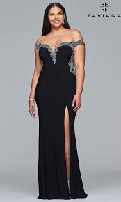 Plus Size Prom Dress With An Off The Shoulder Neckline In 2020 Plus Size Prom Dresses Plus Size Evening Gown Evening Dresses Plus Size