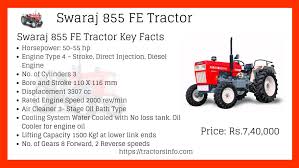 swaraj 855 tractors price in india specifications features